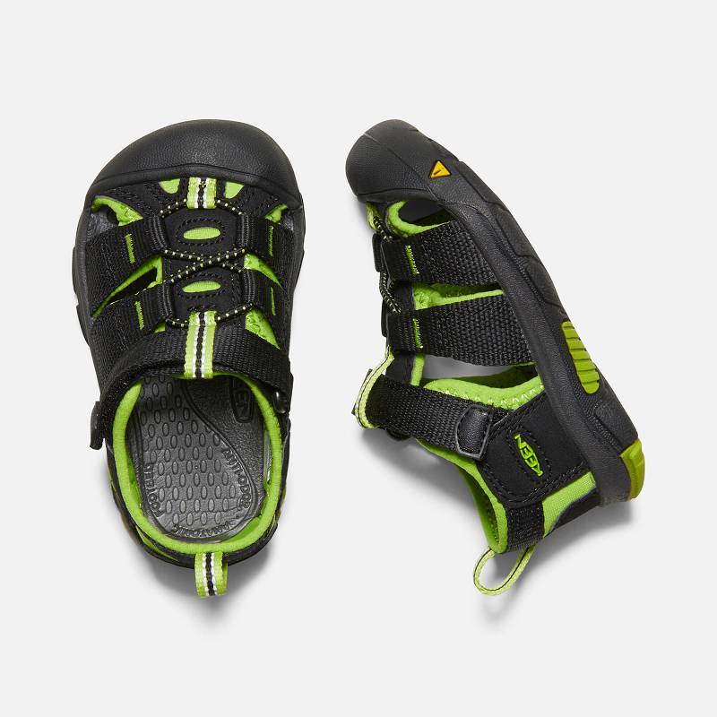 Keen Newport H2 Baby Sandalen Kinder DE-86027 Black/Lime Green - Keen Kinderschuhe Schwarz / Blau